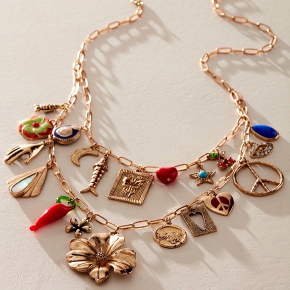 New! Maxamillion Charm Necklace from Free People in “Flower Power” Boho Chic - Picture 3 of 4